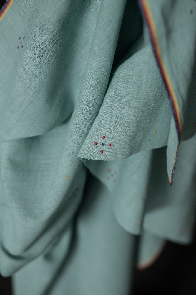 Cassat Blue Tangaliya Handwoven Indian Organic Cotton - Merchant & Mills - Simplifi Fabric