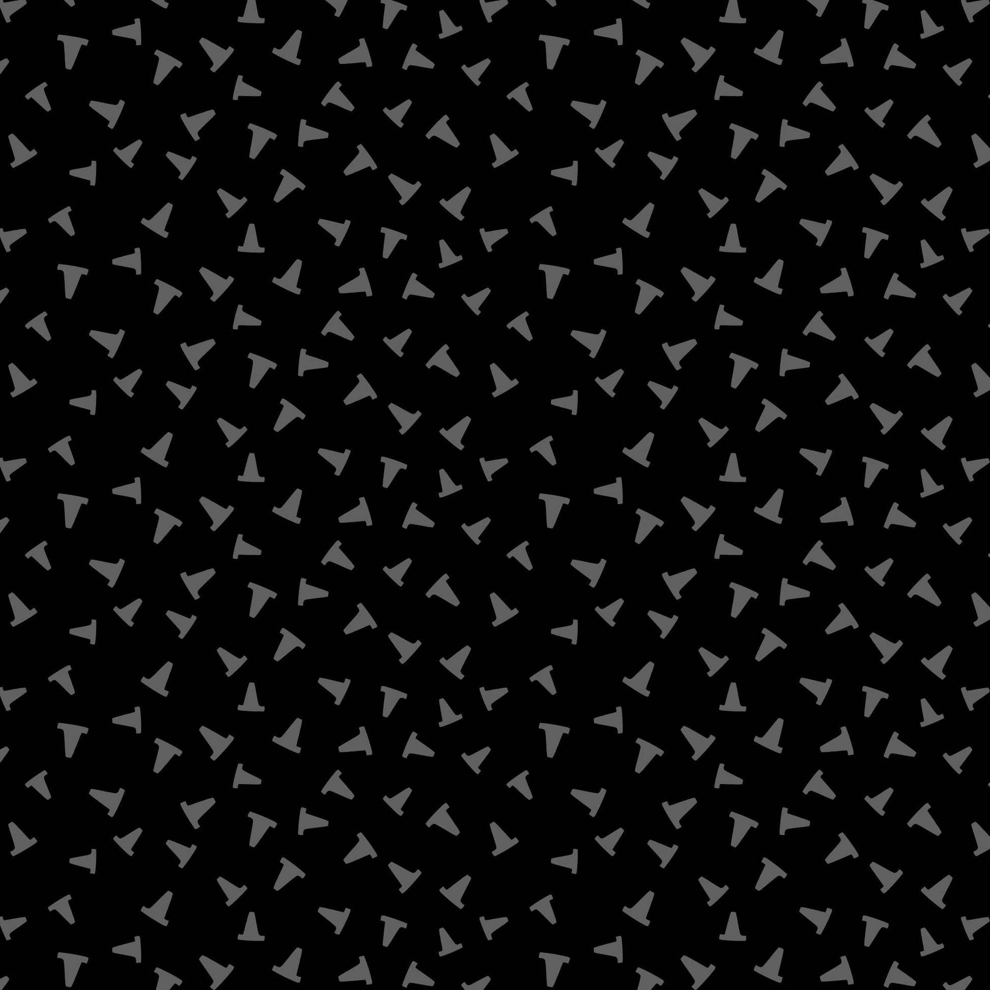 Caution - Black - Fire! Fire! Fire! - Loo McNulty - Cloud 9 Fabrics - Poplin - Simplifi Fabric