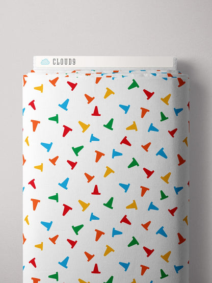 Caution - Multi - Fire! Fire! Fire! - Loo McNulty - Cloud 9 Fabrics - Poplin - Simplifi Fabric