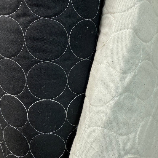 Circle Stitch Quilted - Japanese Import - Black/White