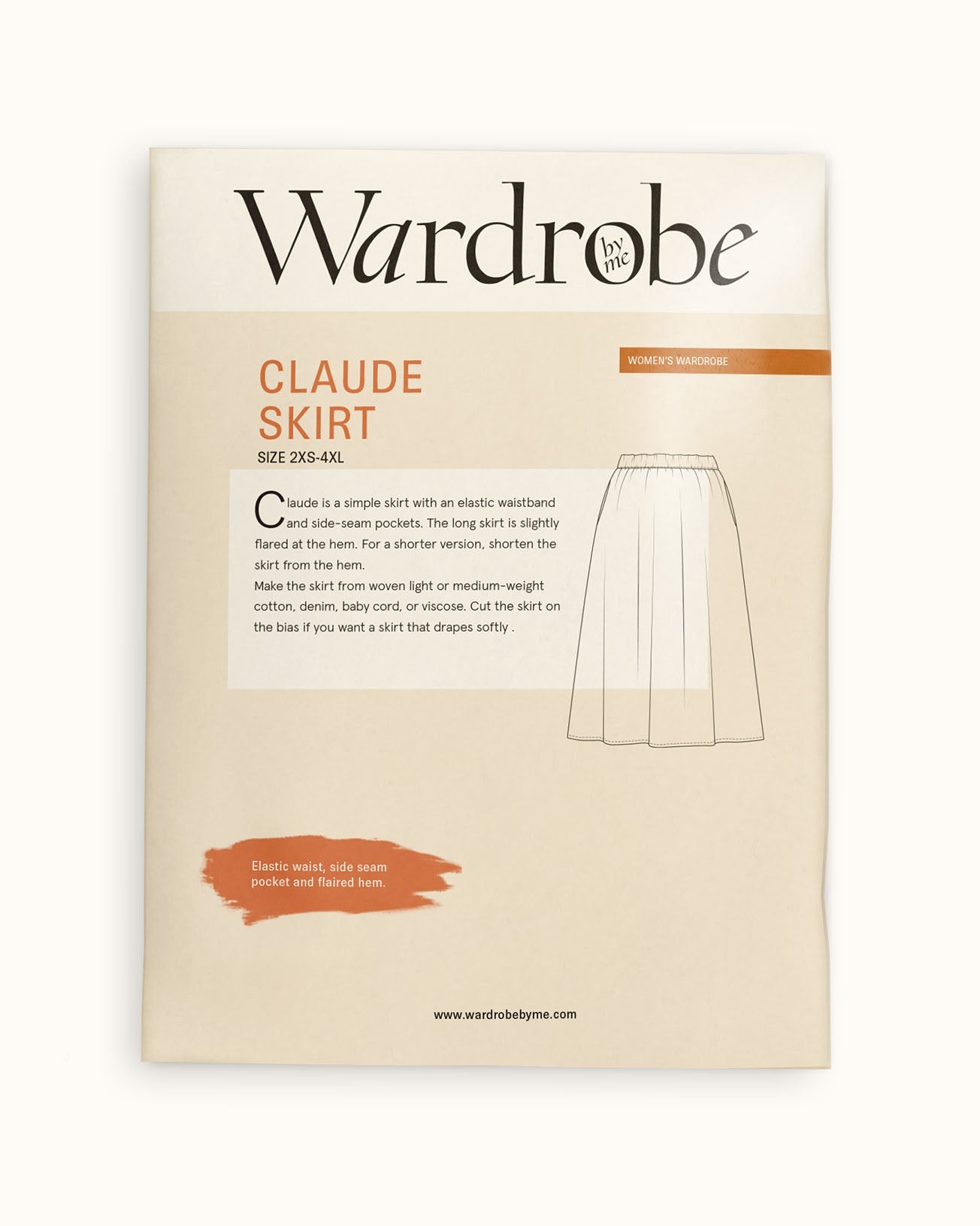 Claude Skirt Womens Paper Pattern - Wardrobe by Me - Simplifi Fabric