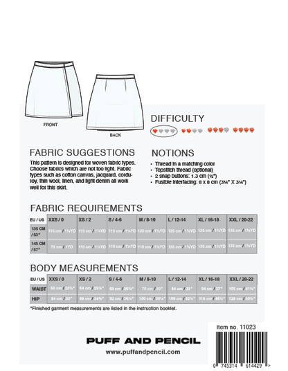 Clueless Skirt - Paper Sewing Pattern - Puff And Pencil - Simplifi Fabric