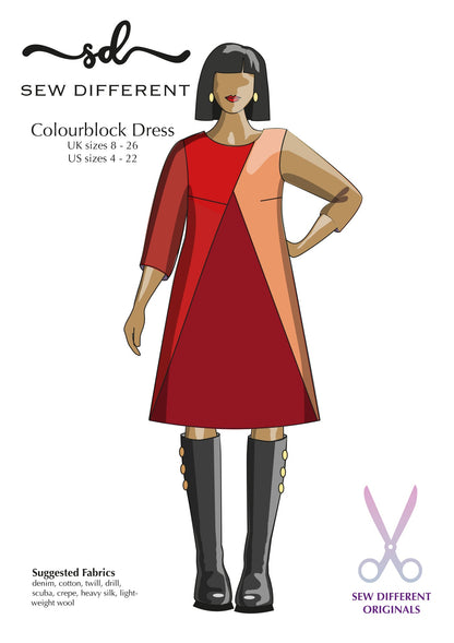 Colourblock Dress - Paper Sewing Pattern - Sew Different - Simplifi Fabric