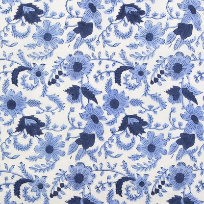 Country Floral - Blue - Indian Block Prints Cottage - Fableism Supply Co. - Simplifi Fabric