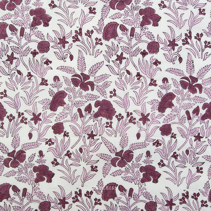 Cozy Floral - Purple - Indian Block Prints Cottage - Fableism Supply Co. - Simplifi Fabric