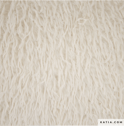 Cream Feather Hair Vegan Faux Fur - Katia - Simplifi Fabric
