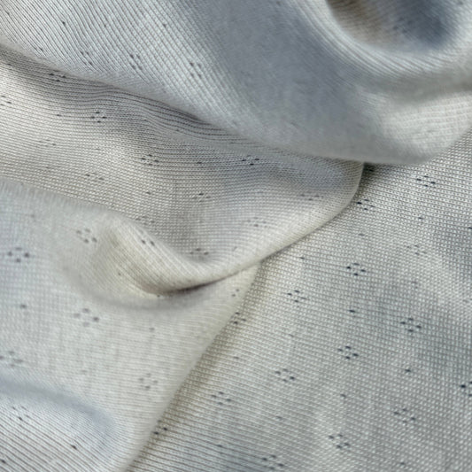 Delicate Diamonds Pointelle Knit Fabric - Organic Cotton - Oatmeal - Simplifi Fabric