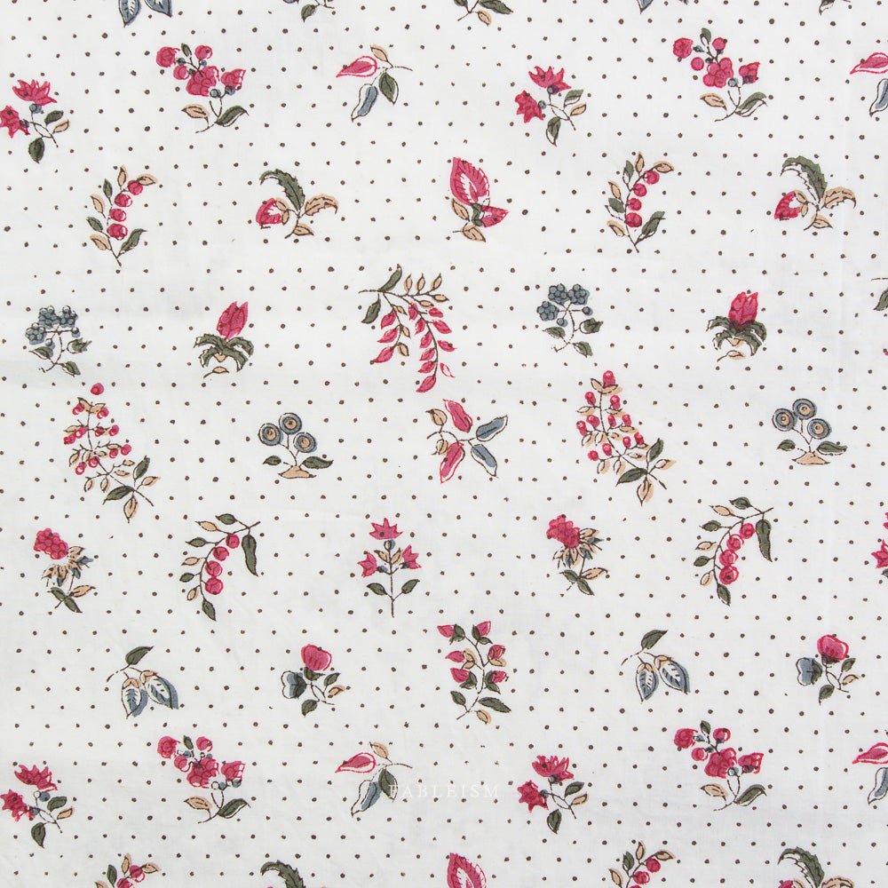 Dottie Floral - Cream - Indian Block Prints Cottage - Fableism Supply Co. - Simplifi Fabric