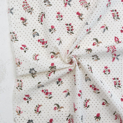 Dottie Floral - Cream - Indian Block Prints Cottage - Fableism Supply Co. - Simplifi Fabric