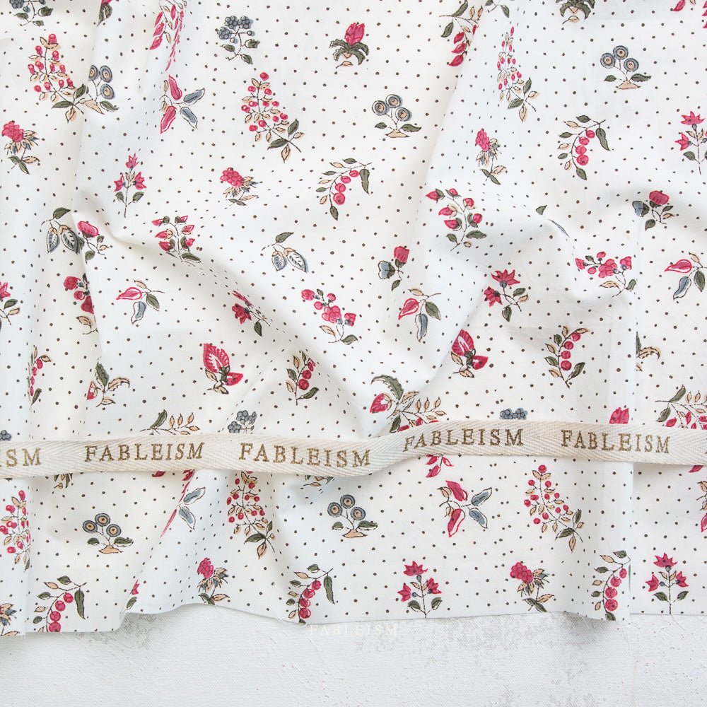 Dottie Floral - Cream - Indian Block Prints Cottage - Fableism Supply Co. - Simplifi Fabric