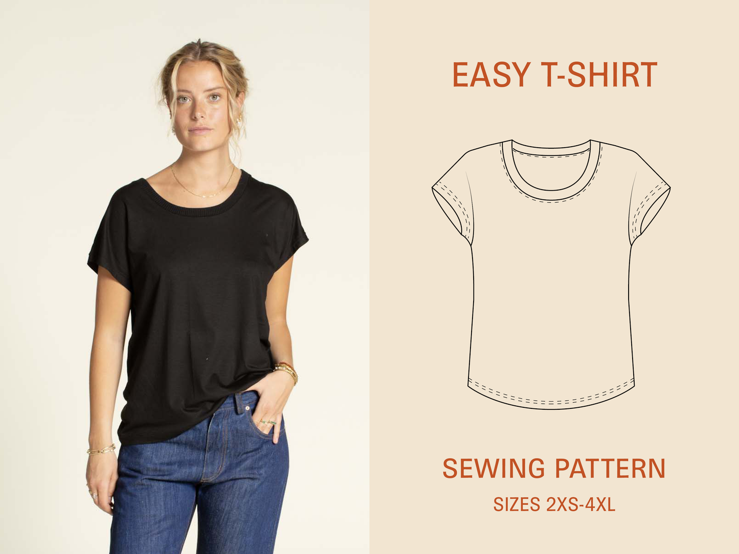 Easy T-Shirt  Paper Pattern - Wardrobe by Me