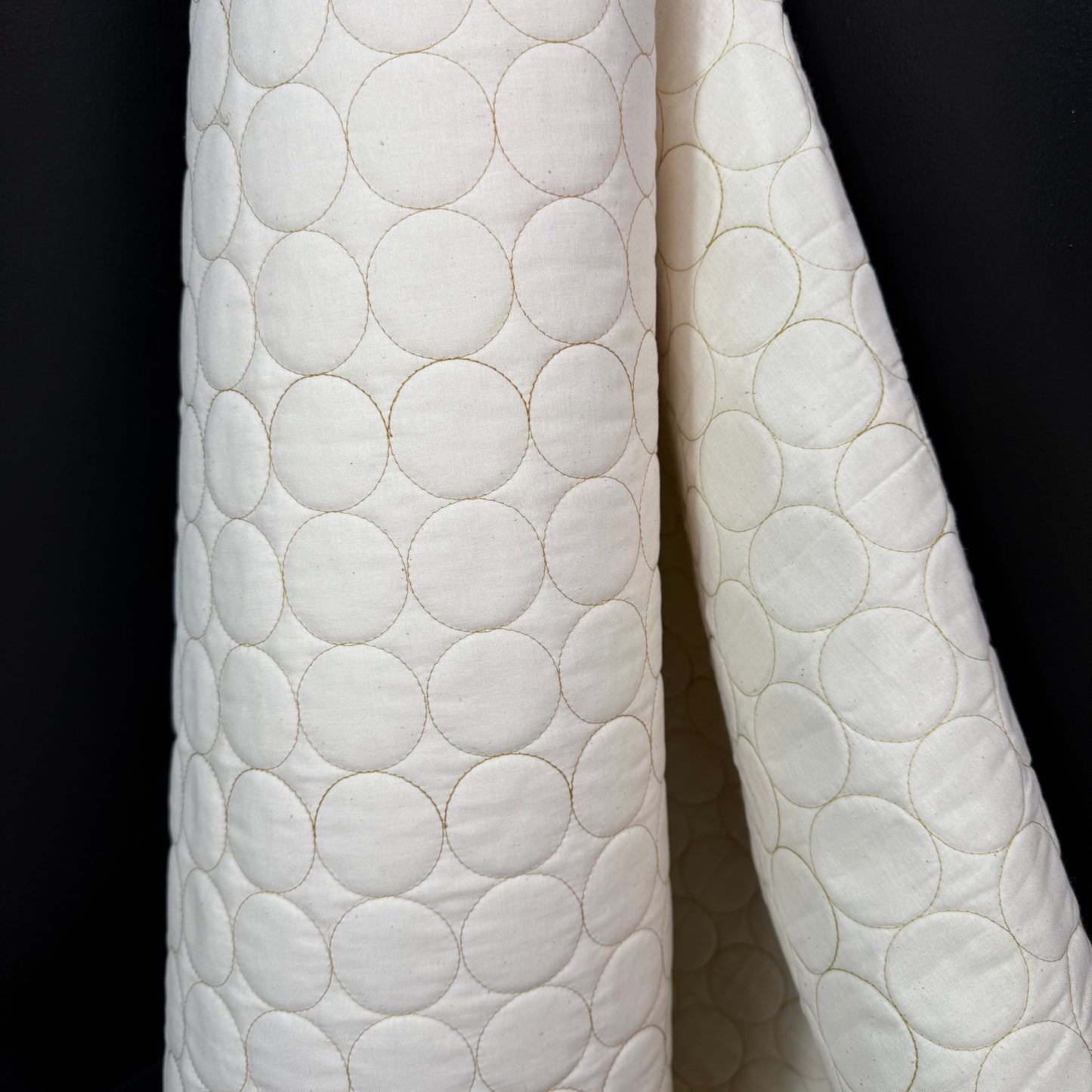 Circle Stitch Quilted - Japanese Import - Ecru/Yellow