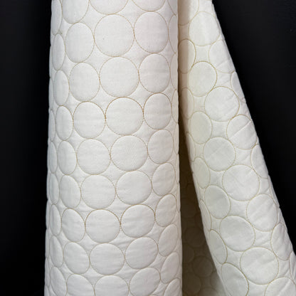 Circle Stitch Quilted - Japanese Import - Ecru/Yellow