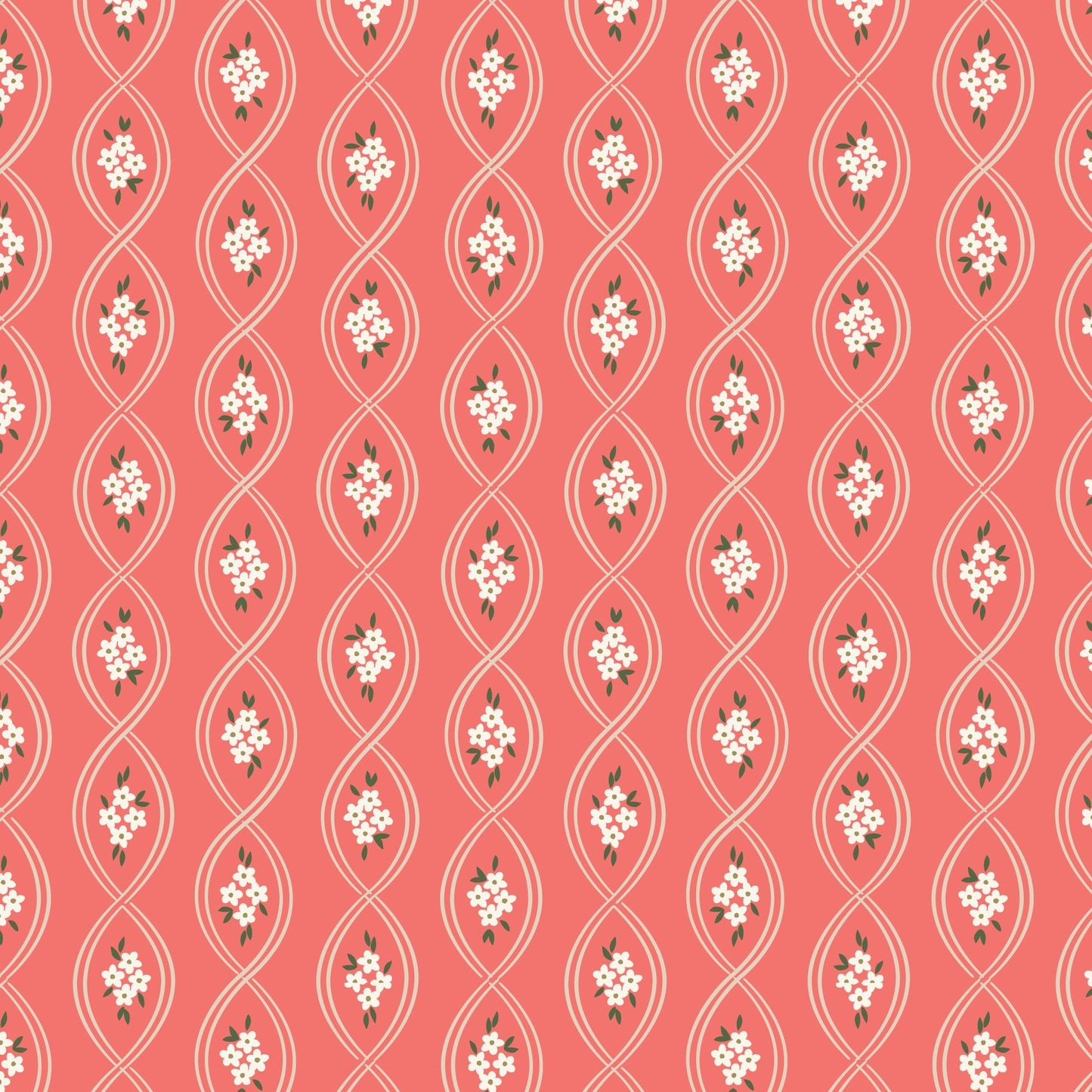 Entwined - Rose - Spring Showers - Ann Gardner - Cloud 9 Fabrics - Poplin - Simplifi Fabric