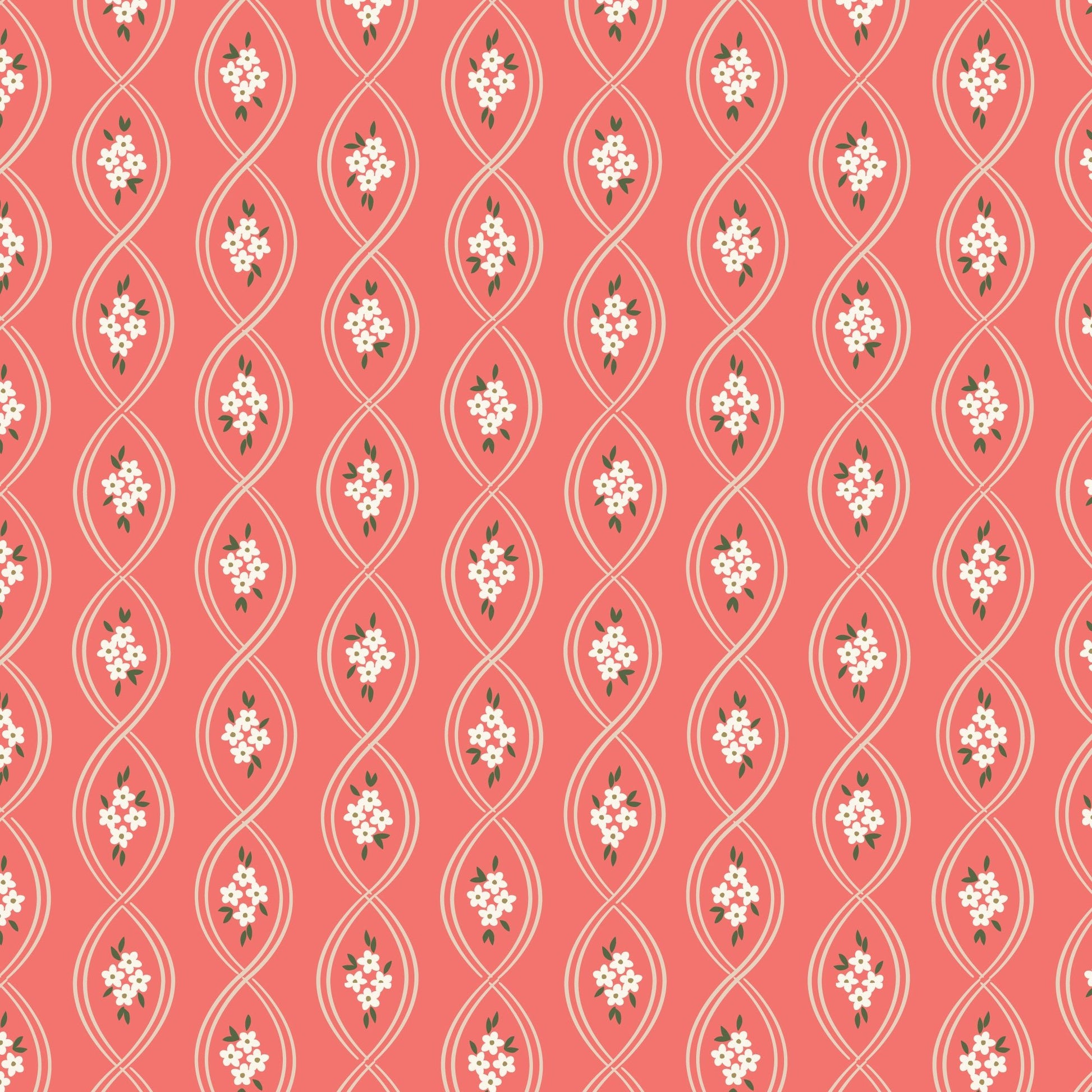 Entwined - Rose - Spring Showers - Ann Gardner - Cloud 9 Fabrics - Poplin - Simplifi Fabric