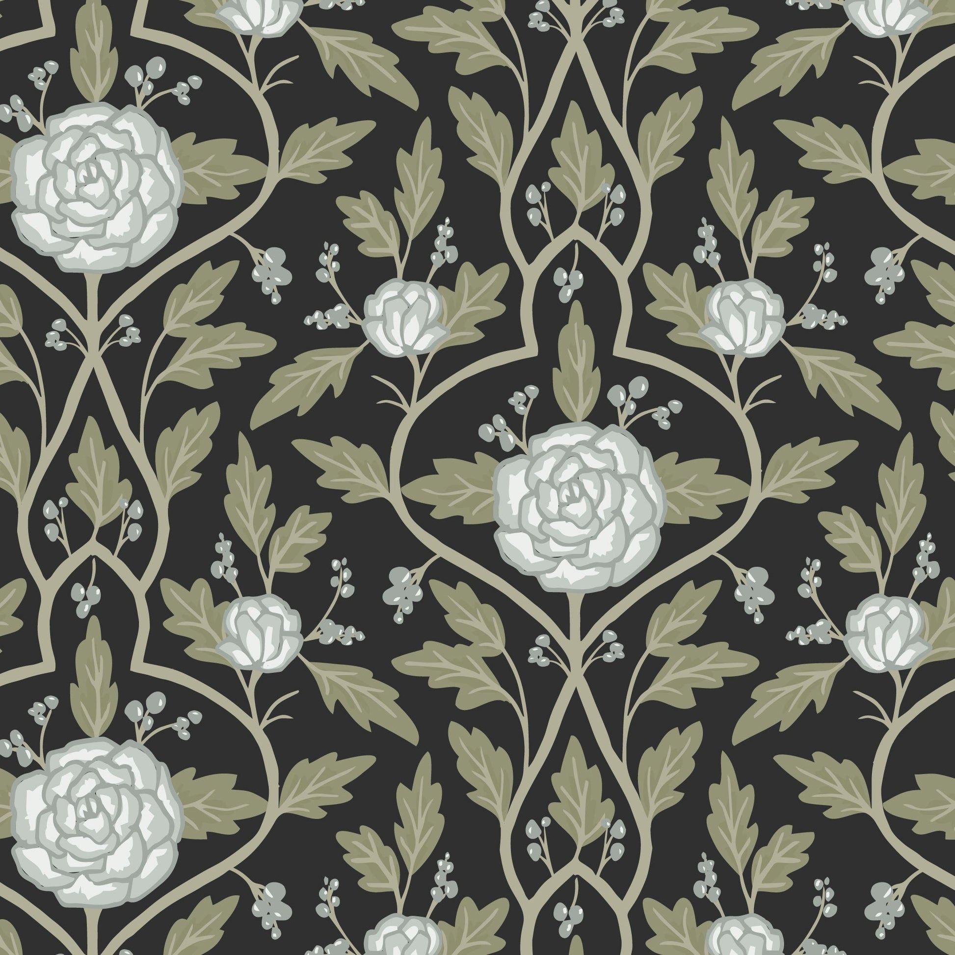 Evening Arbor - Ebony - Twilight Reverie - Lisee Ree Designs - Cloud 9 Fabrics - Poplin - Simplifi Fabric