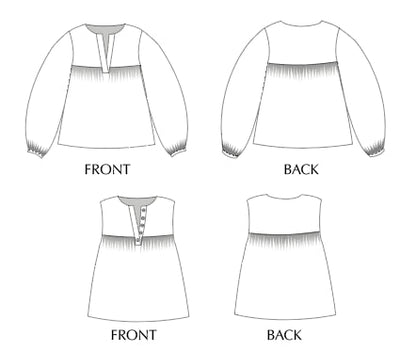 Felis Blouse - Paper Sewing Pattern - Sew Different - Simplifi Fabric