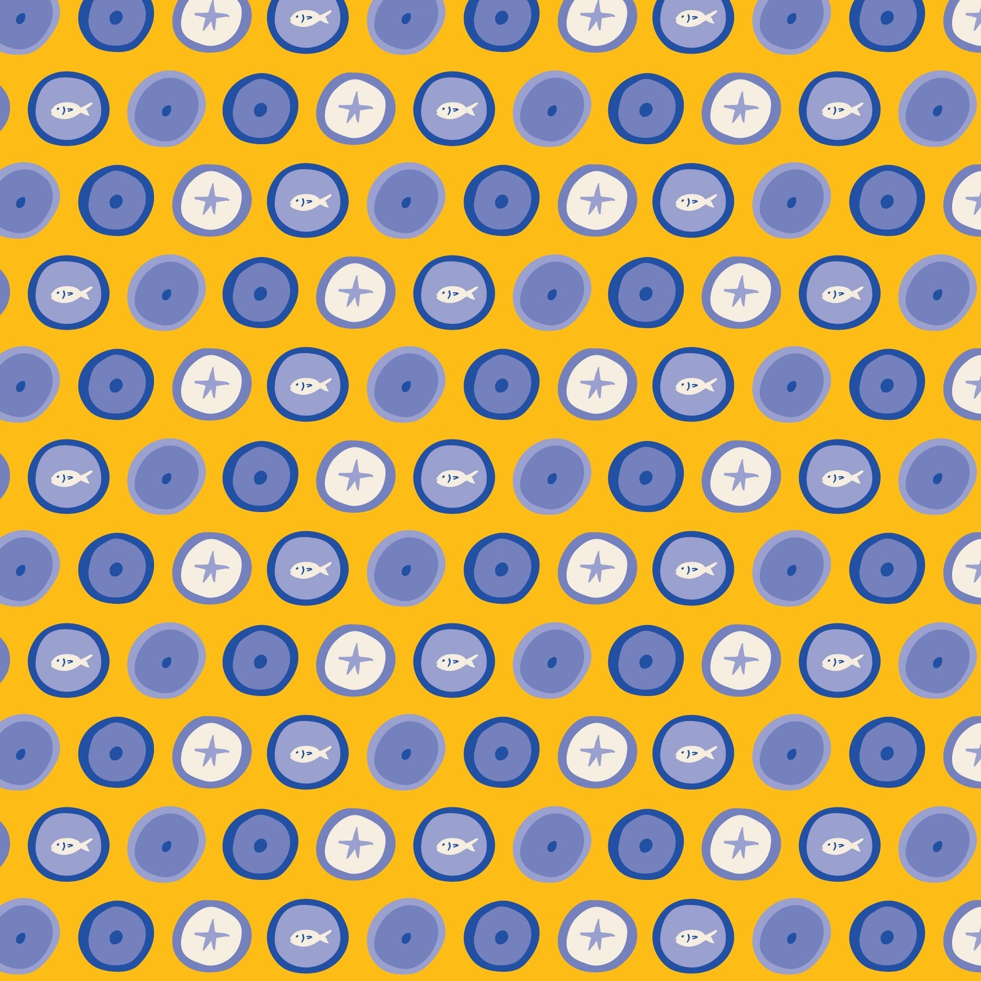 Festival Shields - Yellow - The Iliad - Aidi Riera - Cloud 9 Fabrics - Poplin - Simplifi Fabric