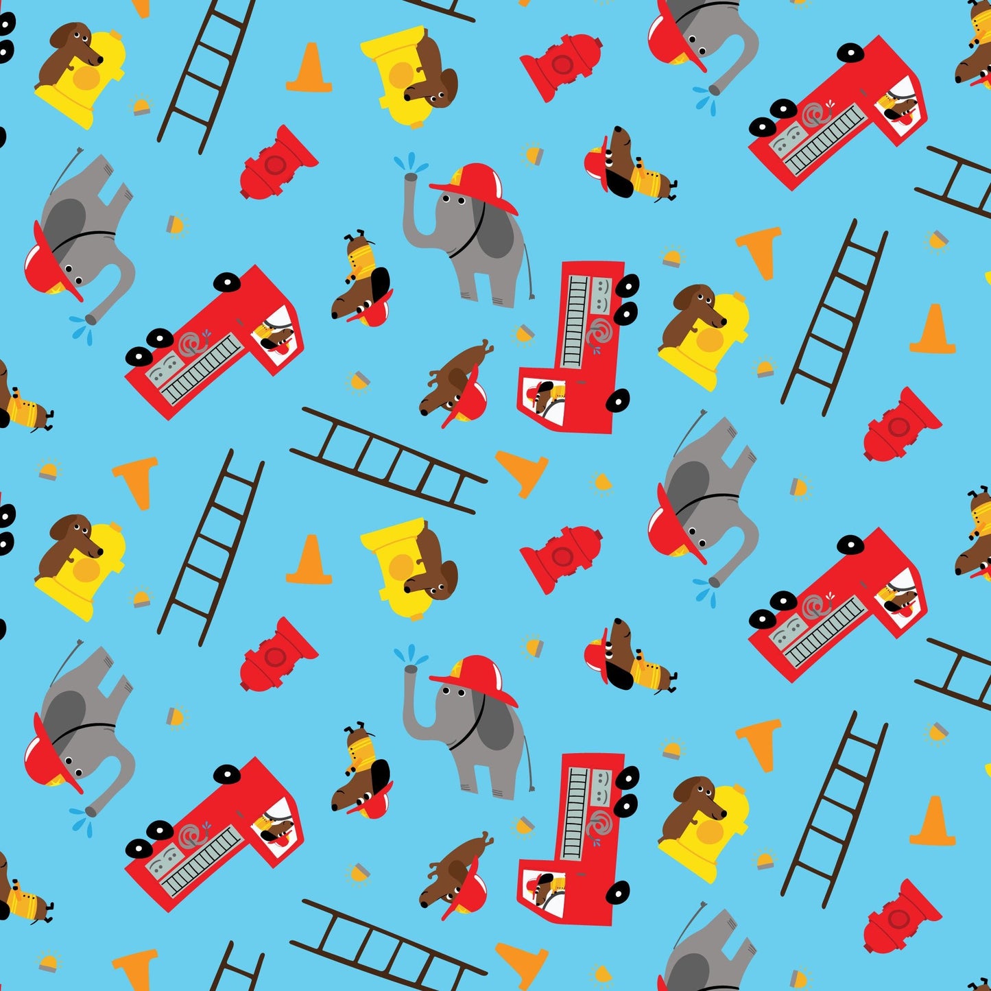 Fire Friends - Fire! Fire! Fire! - Loo McNulty - Cloud 9 Fabrics - Poplin - Simplifi Fabric