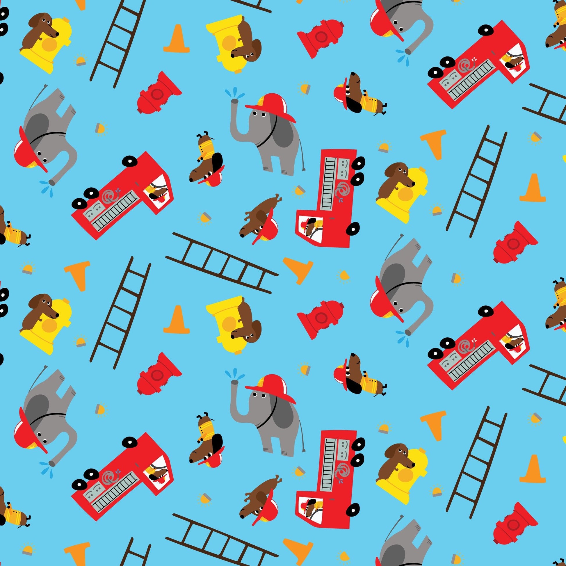 Fire Friends - Fire! Fire! Fire! - Loo McNulty - Cloud 9 Fabrics - Poplin - Simplifi Fabric
