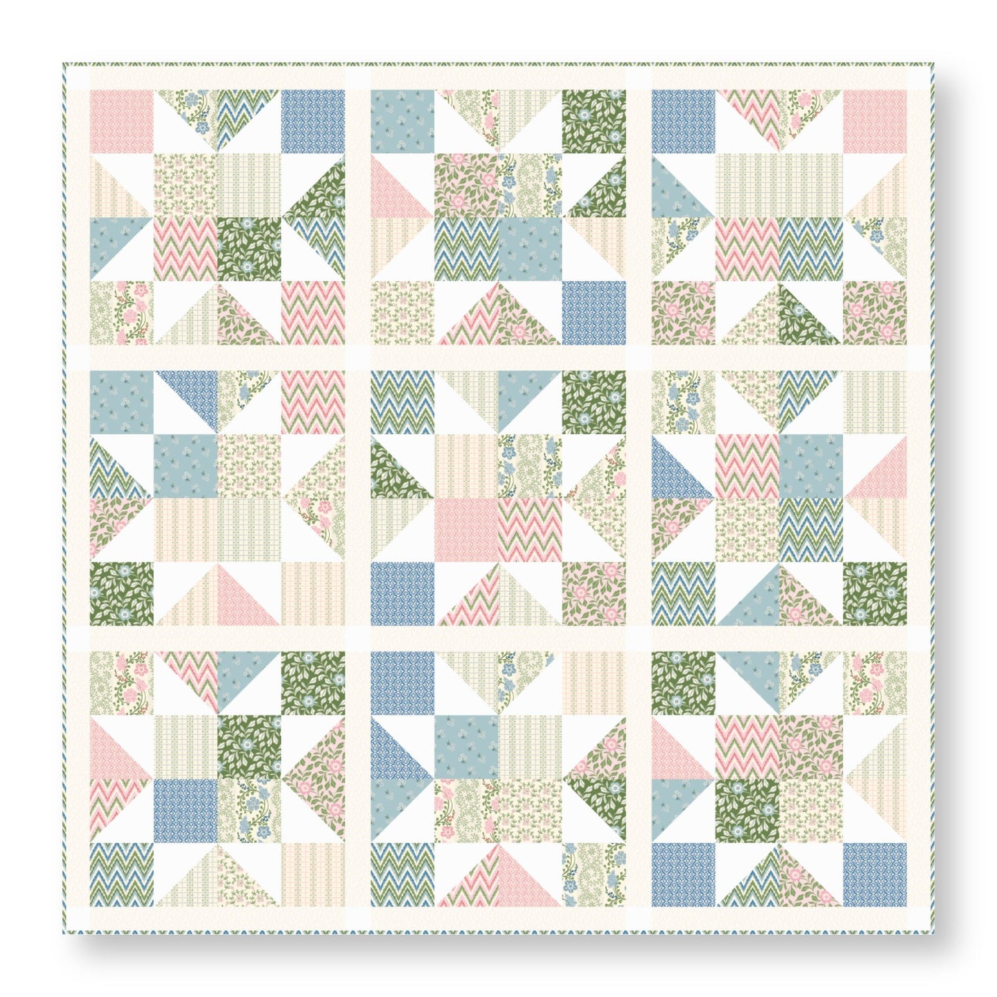 Flowering Lace - Blue - Summer Garden - House Of Haricot - Cloud 9 Fabrics - Poplin - Simplifi Fabric