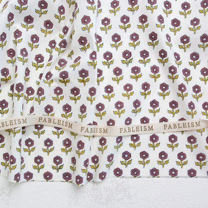 Flowerling - Eggplant - Indian Block Prints Cottage - Fableism Supply Co. - Simplifi Fabric