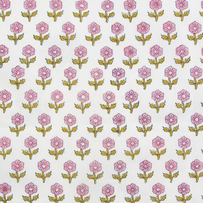 Flowerling - Pink - Indian Block Prints Cottage - Fableism Supply Co. - Simplifi Fabric