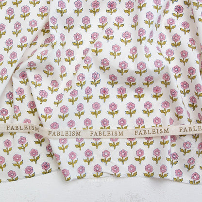 Flowerling - Pink - Indian Block Prints Cottage - Fableism Supply Co. - Simplifi Fabric