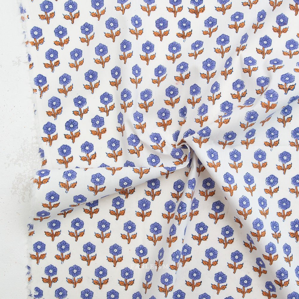 Flowerling - Violet - Indian Block Prints Cottage - Fableism Supply Co. - Simplifi Fabric