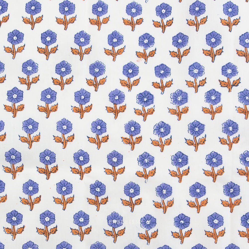 Flowerling - Violet - Indian Block Prints Cottage - Fableism Supply Co. - Simplifi Fabric