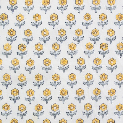 Flowerling - Yellow - Indian Block Prints Cottage - Fableism Supply Co. - Simplifi Fabric
