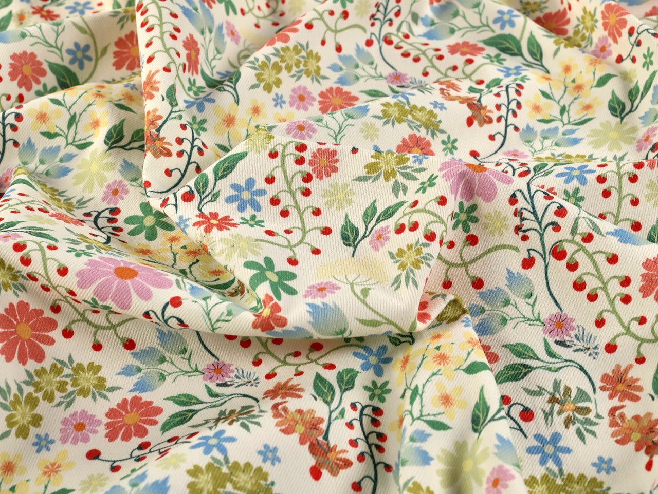 Garden Vine Denim - Ivory - Oeko - Tex 100 - Fabric Godmother - Simplifi Fabric