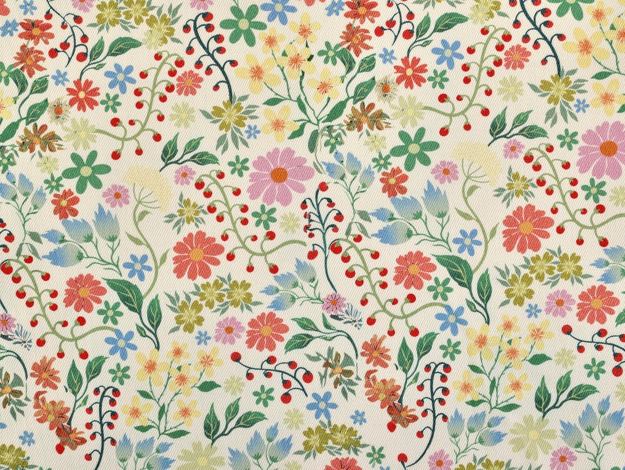 Garden Vine Denim - Ivory - Oeko - Tex 100 - Fabric Godmother - Simplifi Fabric