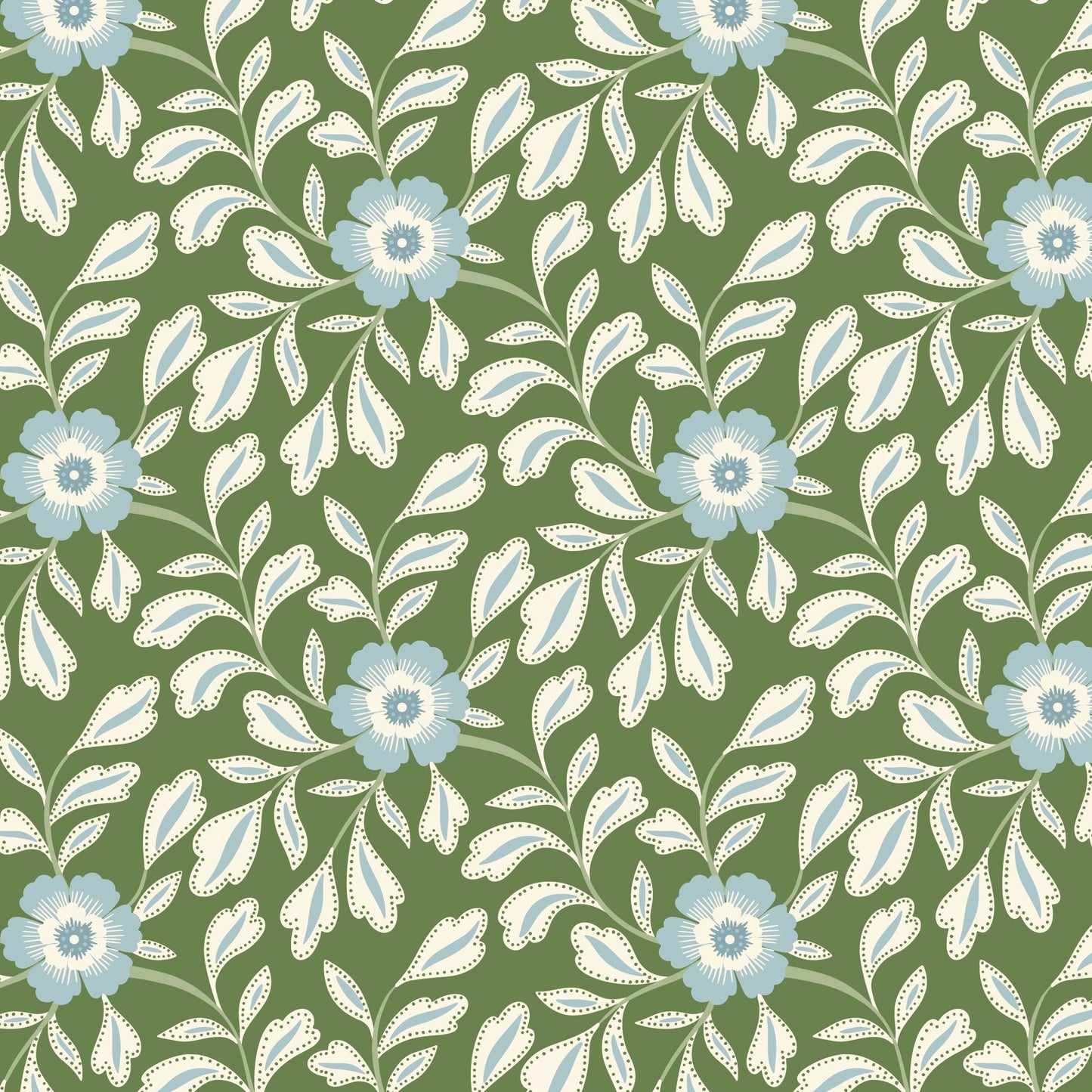 Garden Whispers - Green - Summer Garden - House Of Haricot - Cloud 9 Fabrics - Poplin - Simplifi Fabric