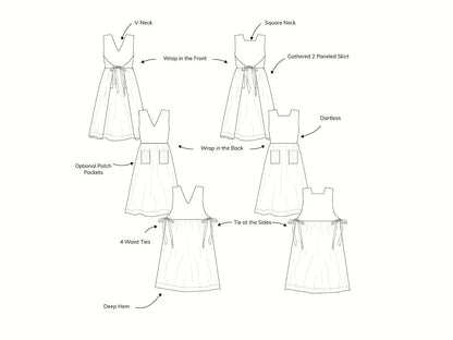 GINGKO Pinafore PDF Sewing Pattern - Madswick - Simplifi Fabric