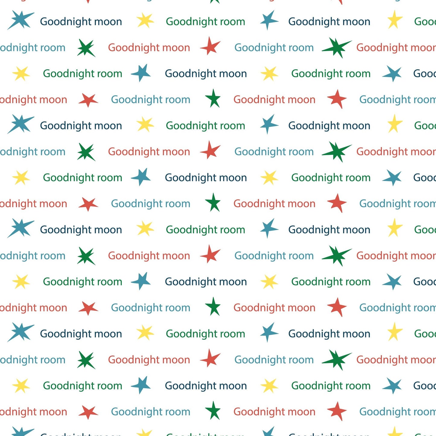 Goodnight Wishes - White/Multi - Goodnight Moon - Margaret Wise Brown - Cloud 9 Fabrics - Poplin - Simplifi Fabric