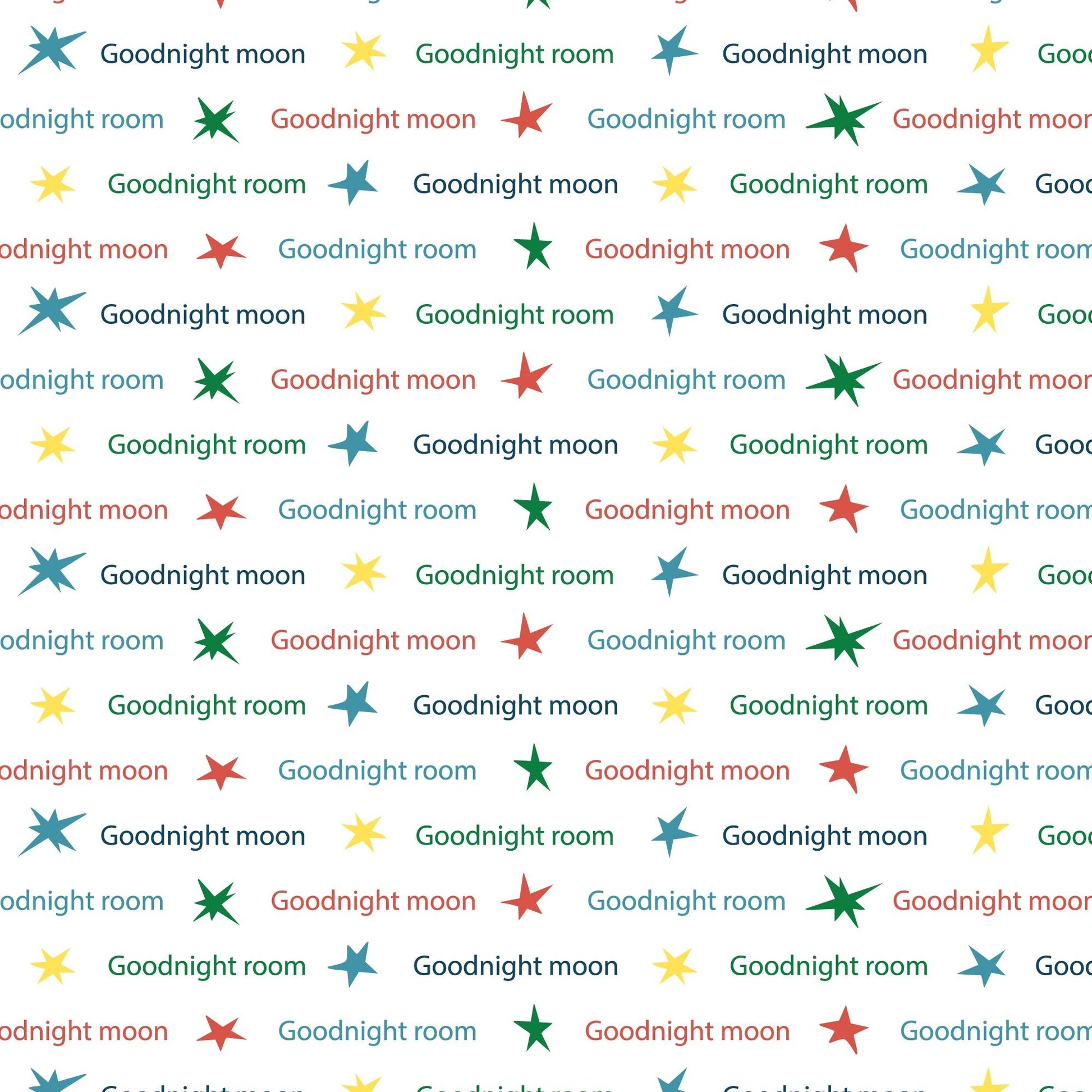 Goodnight Wishes - White/Multi - Goodnight Moon - Margaret Wise Brown - Cloud 9 Fabrics - Poplin - Simplifi Fabric