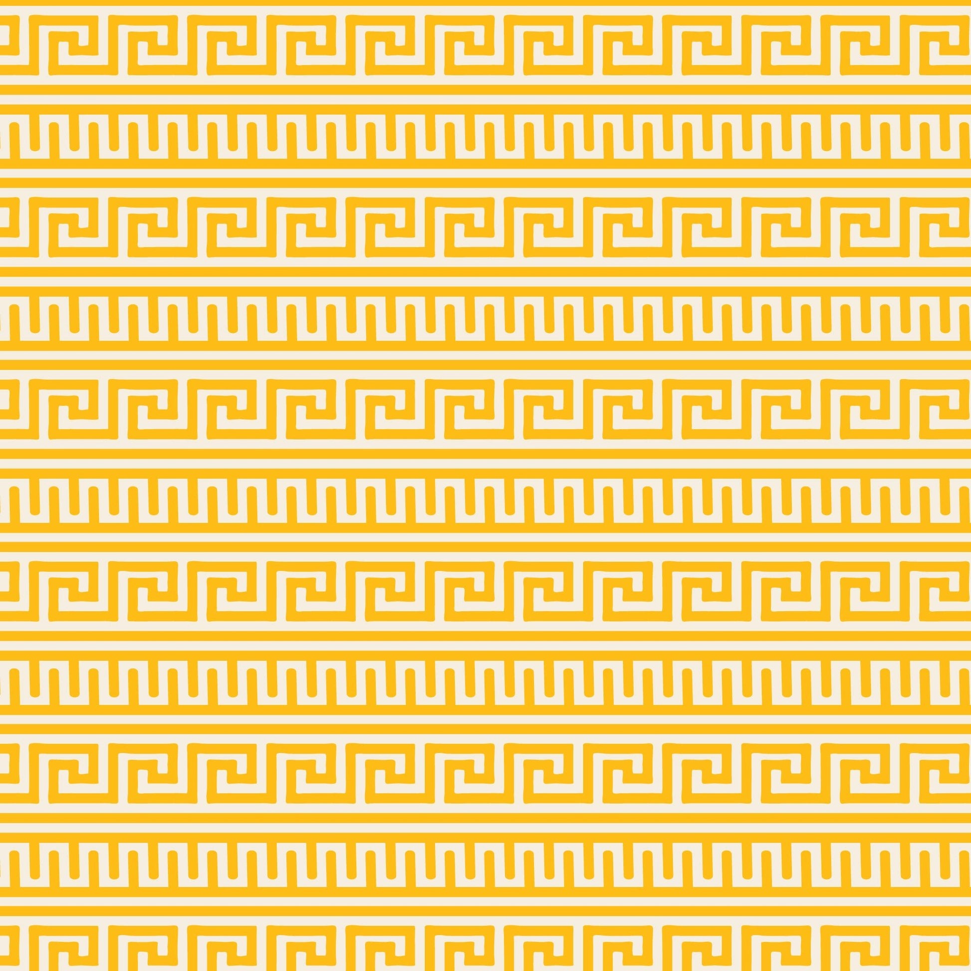 Greek Decor - Yellow - The Iliad - Aidi Riera - Cloud 9 Fabrics - Poplin - Simplifi Fabric