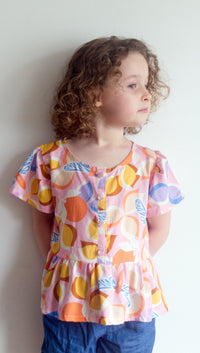 Peplum Shirt Childrens Sewing Pattern - Fiona Hanna