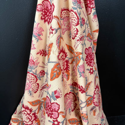 Mughal Garden Pink - Bagru Indian Cotton Block Print