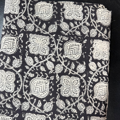 Petal Path Black  - Bagru Indian Cotton Block Print