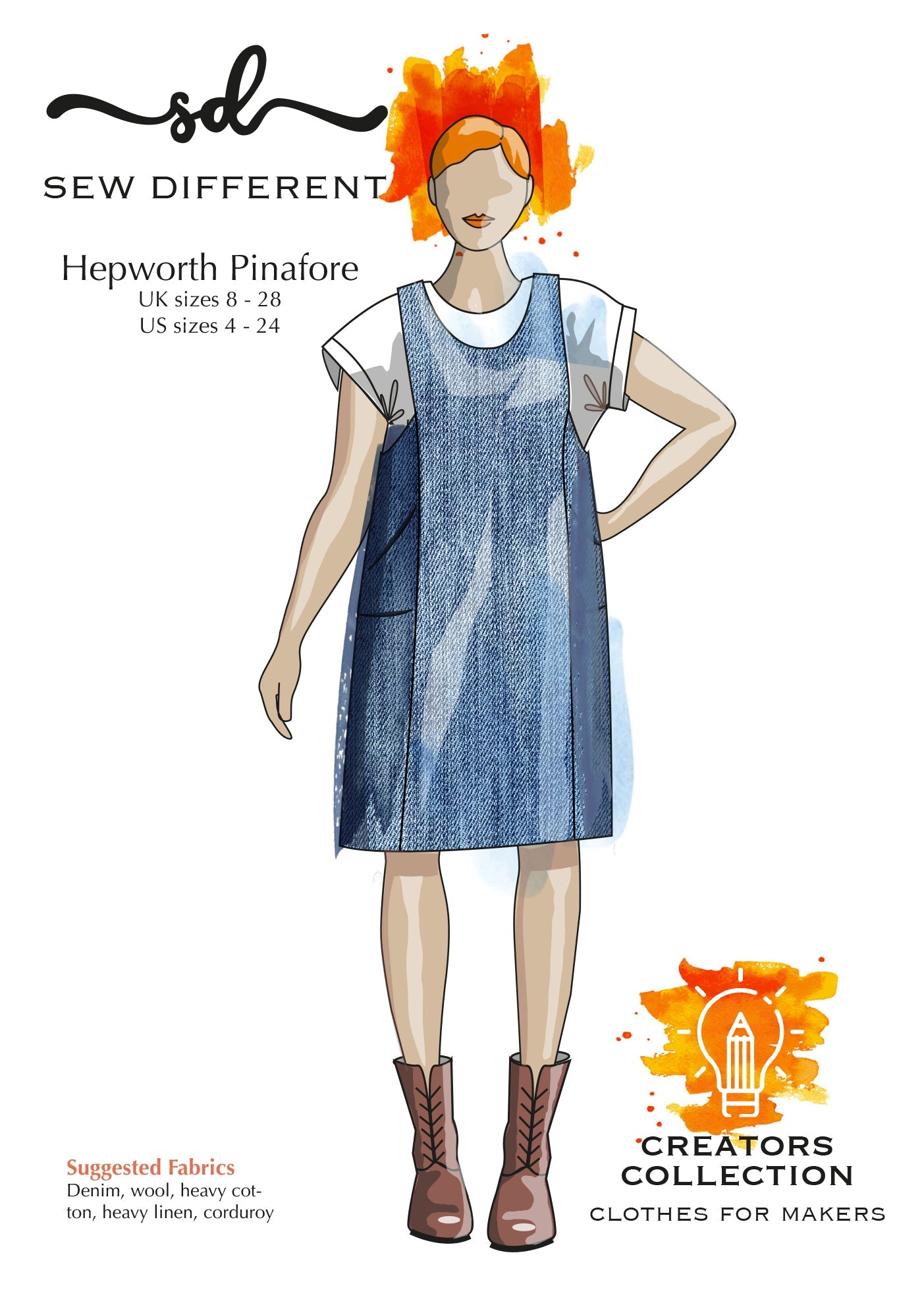 Hepworth Pinafore - Paper Sewing Pattern - Sew Different - Simplifi Fabric