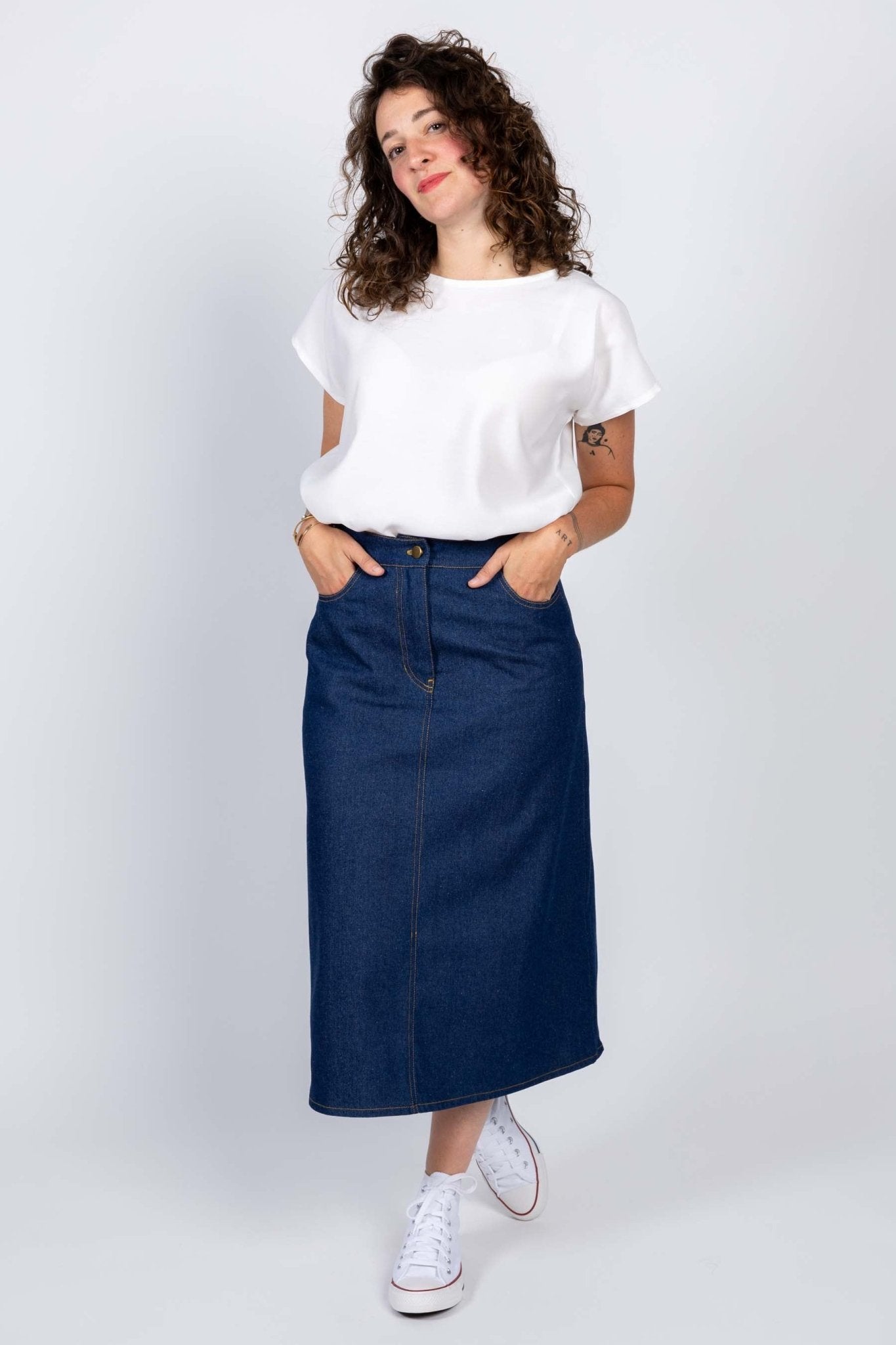 I am RUBY - Denim Skirt Pattern - I AM PATTERNS - Simplifi Fabric