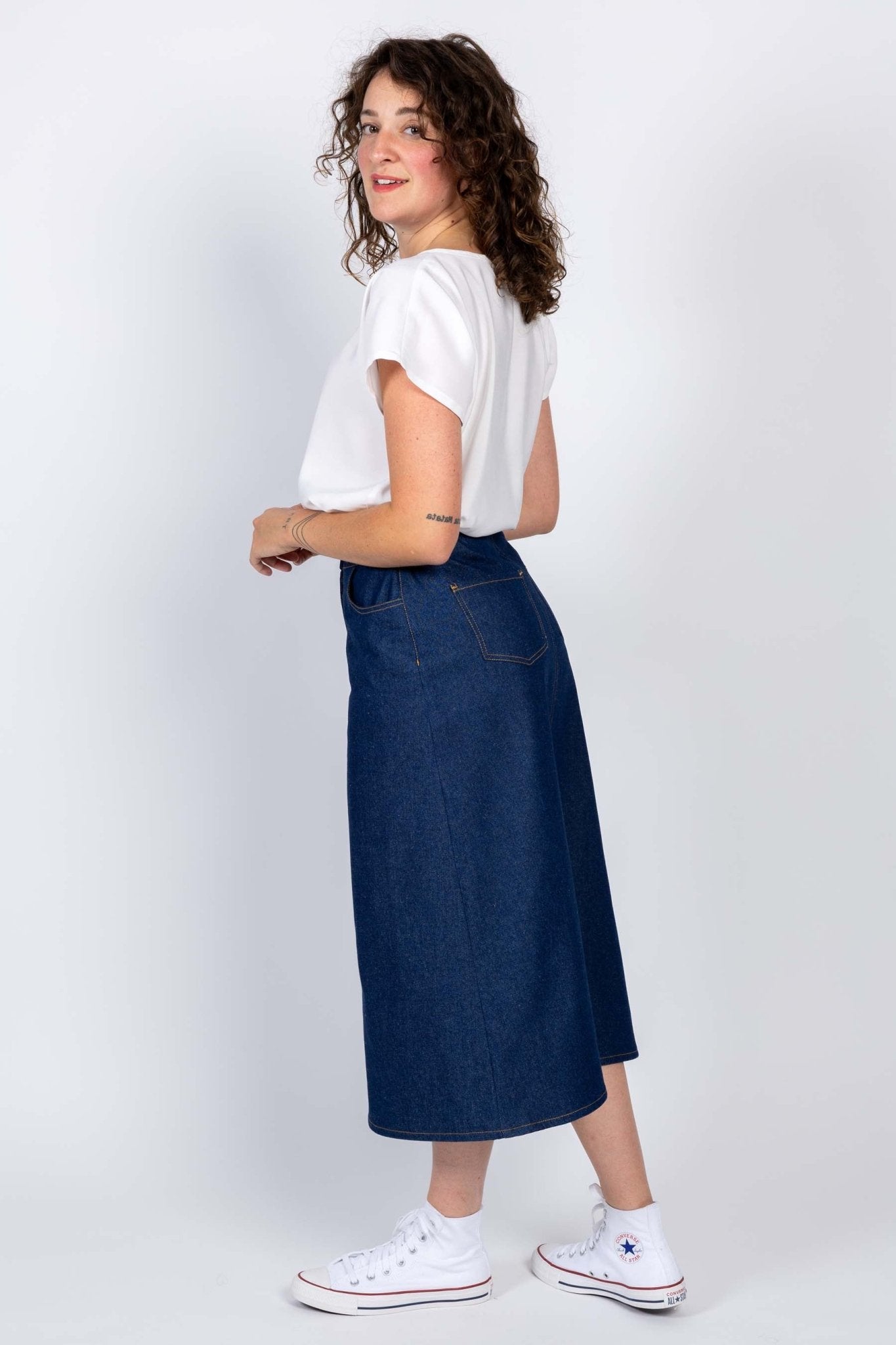 I am RUBY - Denim Skirt Pattern - I AM PATTERNS - Simplifi Fabric