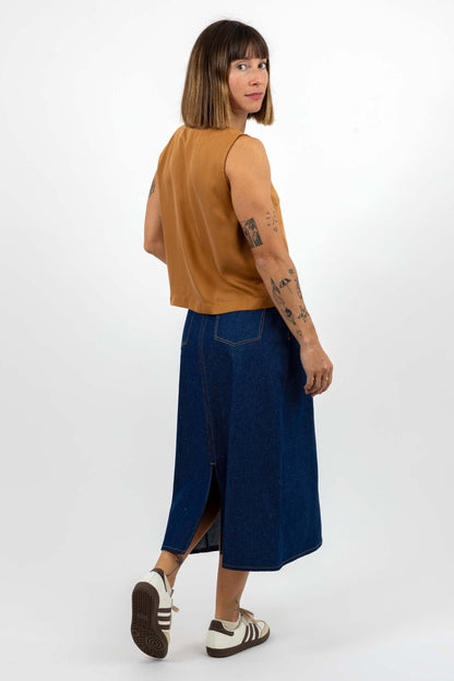 I am RUBY - Denim Skirt Pattern - I AM PATTERNS - Simplifi Fabric