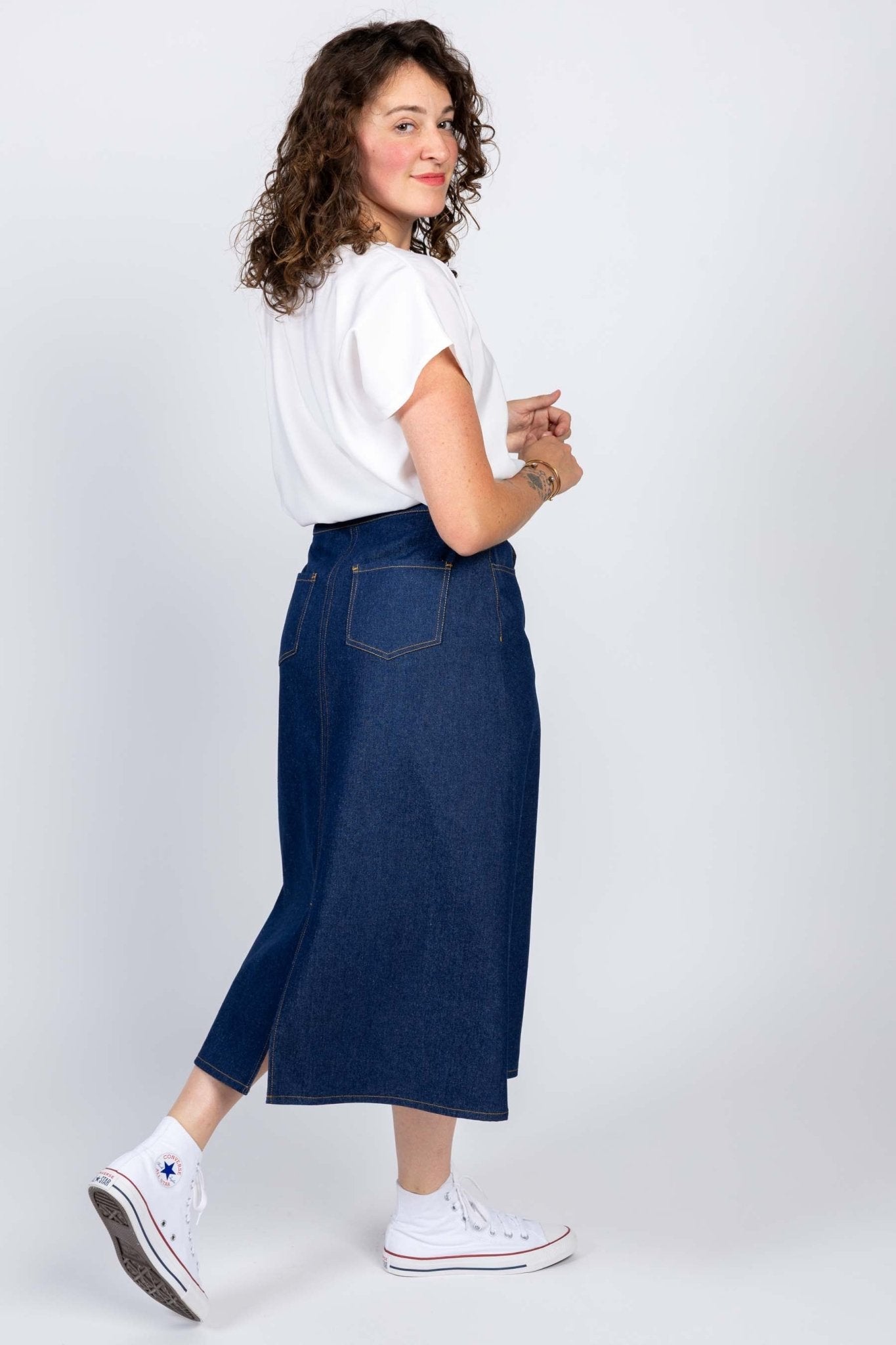 I am RUBY - Denim Skirt Pattern - I AM PATTERNS - Simplifi Fabric