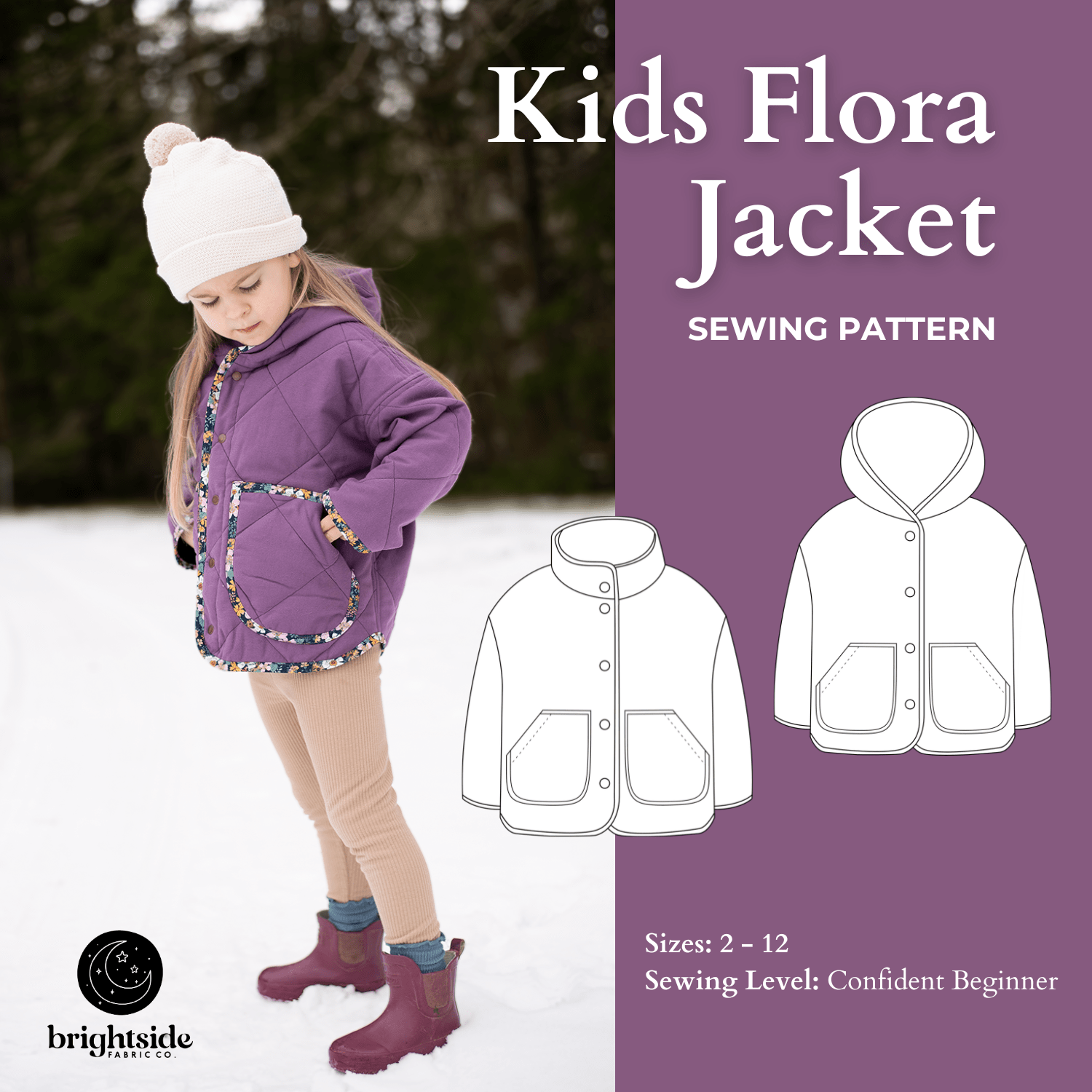 Kids Flora Jacket Sewing PDF Pattern - Brightside Fabric Co. - Simplifi Fabric