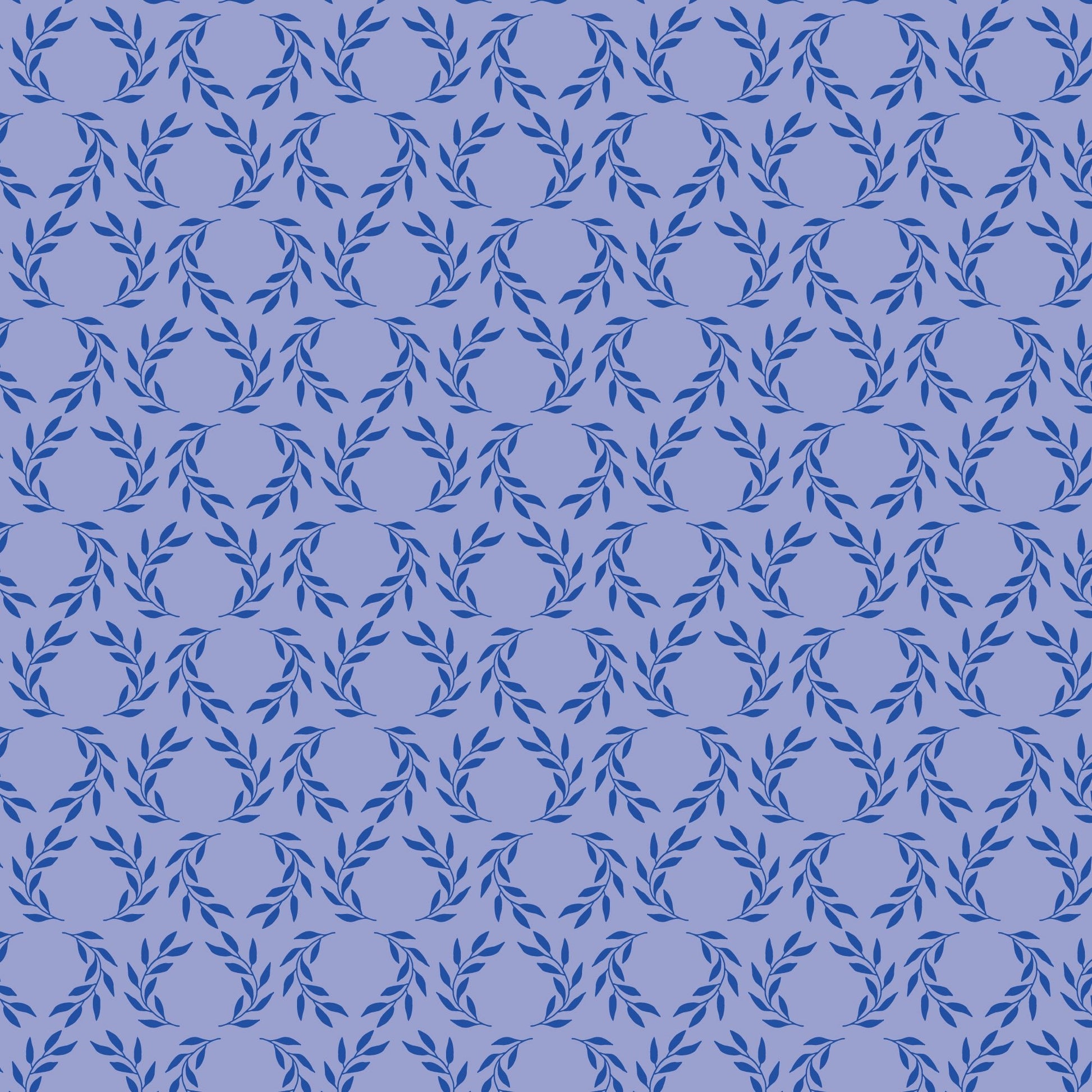 Laurel Leaves - Blue - The Iliad - Aidi Riera - Cloud 9 Fabrics - Poplin - Simplifi Fabric