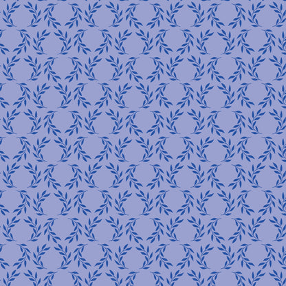 Laurel Leaves - Blue - The Iliad - Aidi Riera - Cloud 9 Fabrics - Poplin - Simplifi Fabric
