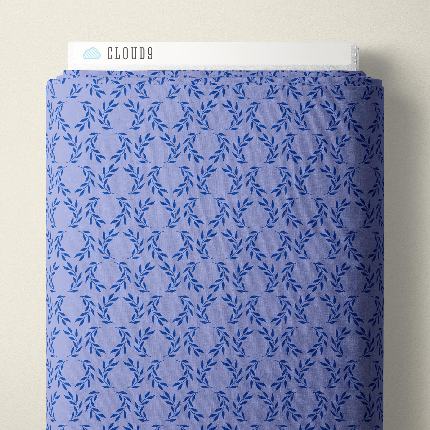 Laurel Leaves - Blue - The Iliad - Aidi Riera - Cloud 9 Fabrics - Poplin - Simplifi Fabric